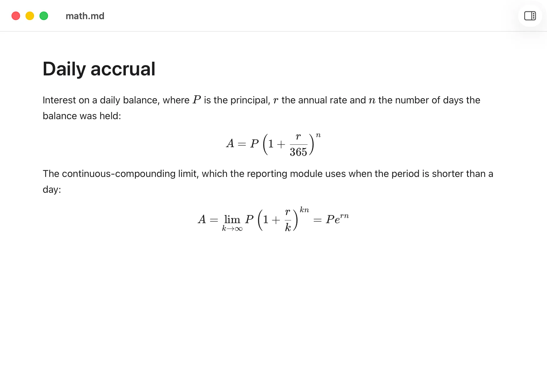 KaTeX mathematical notation rendered in MDView